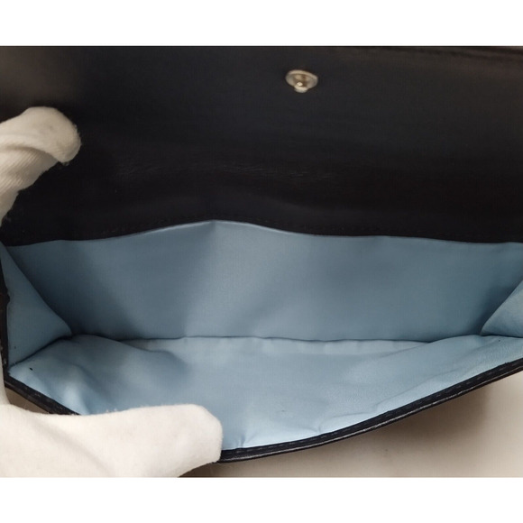 Coach Signature Canvas Leather Trim Turnlock Checkbook Credit Card Bifold Wallet - Picture 12 of 16